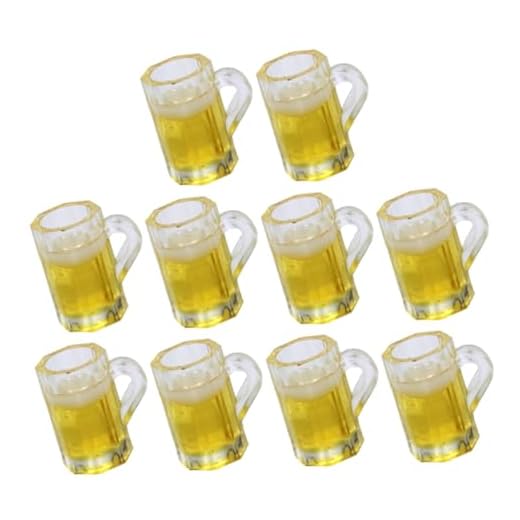ERINGOGO 10 Uds Modelo De Jarra De Cerveza Mini Tazas De Cerveza Decoraciones De Casa En Miniatura Decoración del Hogar Mini Taza De Cerveza Vasos De Chupito Mini Refrigerador Mini Tazas