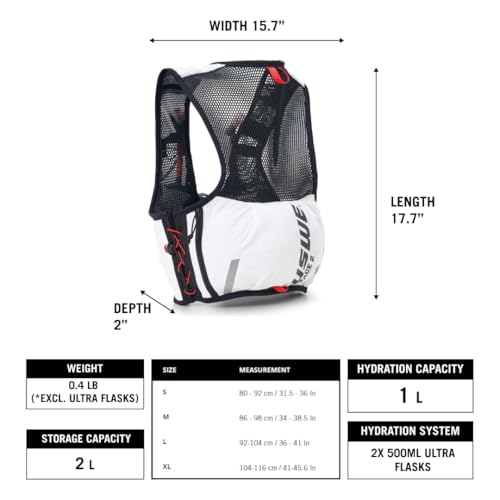 Image of USWE Pace - Running Vest Hydration Pack with 2 x 500ml UltraFlask, Backpack for Men and Women