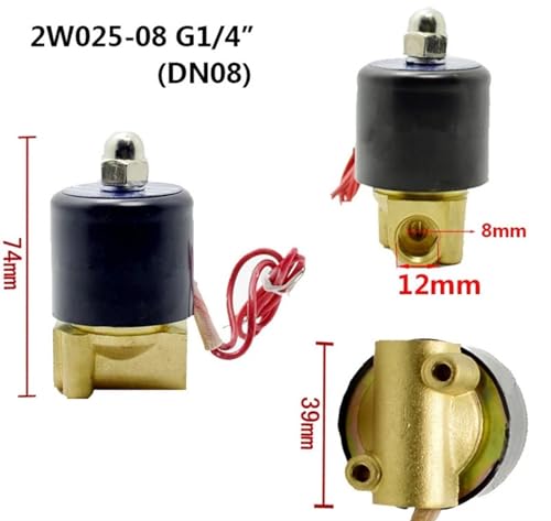 Électrovanne 12V en alliage de zinc NF 1/4 pour circuit d'air et eau