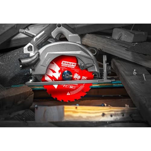 Image of Diablo Demo Demon Framing /Demolition Saw Blade with Perma-Shield Coating - Dura-Blend Carbide - 7-1 /4 inch x 24-Tooth - D0724DA | 7-1 /4 Diameter, Perma-Shield Coating, Dura-Blend Tico Carbide, 5 /8 Arbor