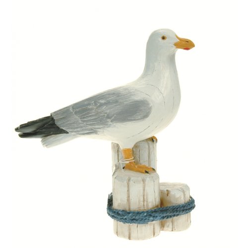 Norfolk Home And Garden Off-White Beach Theme Seagull On Post