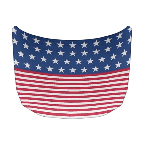 Image of Hood Covers for Cars All-Season Protection Fabric Hood Cover Stretch Polyester Fabric Cover American Flag Removable Automotive Accessories Ft Fits Most Cars