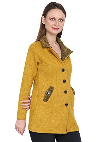 Image of Matelco Womens Woollen Collared Coat Cardigan