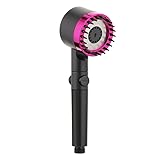 Alcachofa de Ducha con Tres Modos de Agua, Cabezal de ducha, Manguera Antitorsión, Cabezal Masaje Silicona, Telefono ducha, Accesorios: 3 filtros y esponja de ducha. (Alcachofa rosa + 2accesorios)