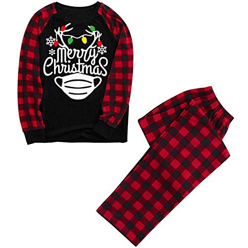 Nywaba Family Christmas Pjs Matching Sets, Pijamas Navideñas Familiares,2020 Quarantine Christmas Pajamas Set for Family, Christmas Family Matching Pajamas Set Red Plaid Reindeer PJS