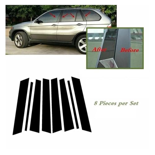 Garniture décoration fenêtre de voiture anti-rayures pour pilier X5 E53 8 pièces