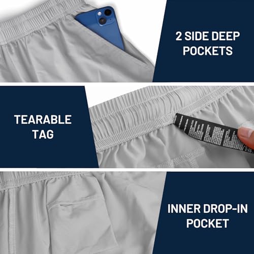 Image of Haimont 5 Inch Mens Dry Fit Running Athletic Shorts with Pockets, Water Resistant Lightweight Gym Workout Exercise Shorts