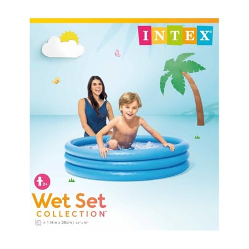 Intex 59416NP Crystal Blue Three Ring Inflatable Paddling Pool 1.14m x 25cm