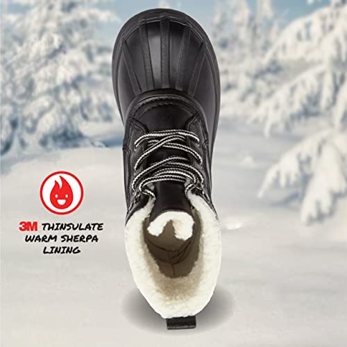 London Fog Warrington Snow Boots For Kids - Insulated Winter Snow Duck Boots For Boys And Girls - Black, 13 Little Kid #TOP3