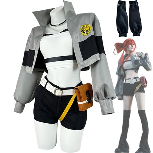 [Acosdary] ガチアクタ リヨウ コスプレ衣装 ウエストポーチ/ネックレス/脚カバー付き Reaper cosplay衣装 戦闘服 コスチューム 変身 仮装 ステージ服 (S)のサムネイル