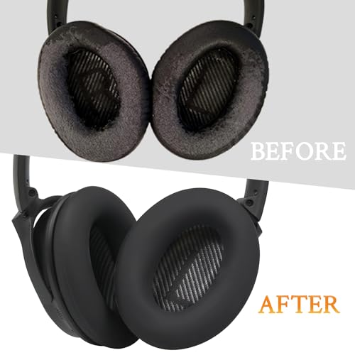 Image of SOULWIT Sweat Ear Cover for Bose Headphones - Black | (Not Fit 700NC /QC Ultra), for QuietComfort QC2 /QC15 /QC25 /QC35 /QC45 /QC SC /Ae2 /SoundTrue AE /SoundLink AE Headphones