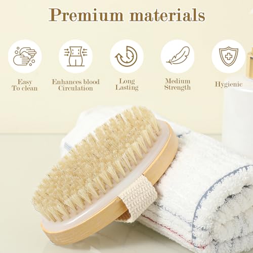 Brosse exfoliante poils naturels peau sèche et circulation - 3