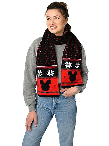 Disney Adult Scarf Mickey Minnie Mouse Skellington Print Knit Winter Unisex4