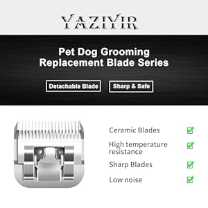   3-color-15-Detachable-Pet-Dog-Grooming-Ceramic-BladesCompatible-with-AndisOster-A5Wahl-KM-10-SeriesSize-15-Blade-364-Inch-12MM-Cut-LengthSilverBlackGolden