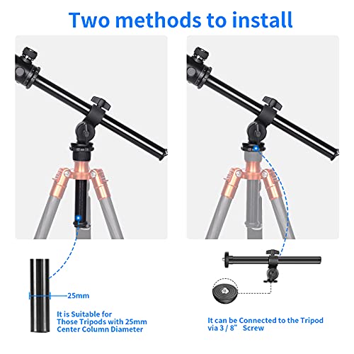 Neewer Camera Tripod Boom Arm: External Multi-Angle Center Column Extension Arm for Studio Outdoor Macro Over Head Shooting (32cm Length, 5kg Load Capacity, 25mm Tube Diameter, Ball Head Not Included) #8