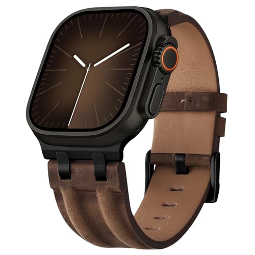 Image of Fullmosa Premium Leather Strap for Apple Watch Ultra 3 /2 /1 49mm (No Watch) | 46mm 45mm 44mm 42mm Luxurious Soft Vintage Business Band for SE 3 /2 /1 Series11 10 /9 /8 /7 /6 /5 /4