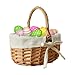 Panier Paques Enfant Petit Panier Osier avec Anse Rond de Pâques tressé Paniers Cadeau de à Fruits de à Repasser de aux Oeufs pour Les achats et pour Pique-Nique Paques Pour Oeuf, Fruits, Fleurs