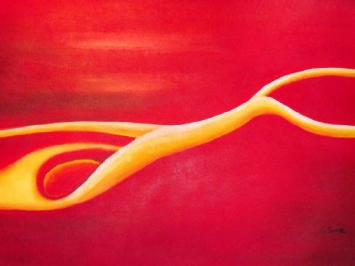 Peinture à l'huile abstraite sexuelle du désert, tableau moderne grand format 61x91