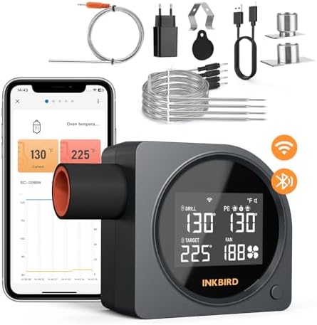 INKBIRD 5G WiFi Bluetooth BBQ Smoker Temperature Controller with Variable Speed Fan and LCD Screen