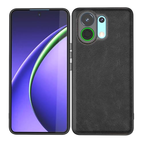 Image of Kapa Tux Leather Back Cover for Oppo K13 Turbo / K13 Turbo Pro | Slim Shockproof Camera Protection Bumper Case (Black)