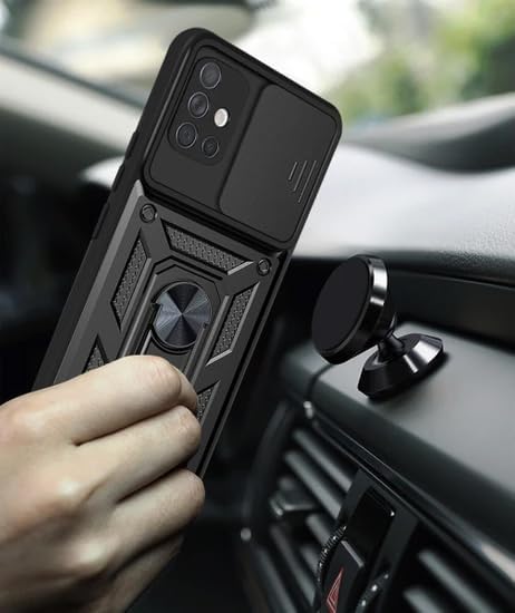 Coverzone Samsung Galaxy A54 İle Uyumlu PhoenixShield Sürgülü Sistem Kamera Korumalı Kapak Tam Koruma Manyetik Vega Kapak Siyah - Görsel 4