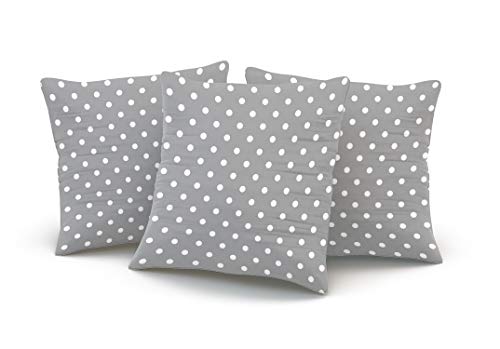 Onging Decorative Throw Pillow Case White Gray Polka Dot Pillowcase Cushion Cover Double Sided Design Printed Square Size 18 X 18 Inches #TOP2