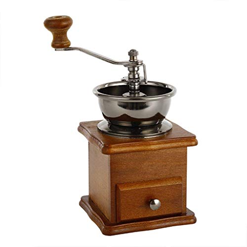 1 Stücke Manuelle Kaffeemühle Bohnen Mühle Mini Hand Gemahlener Kaffee Mit Griff Und Schublade Für Home Office Braun…