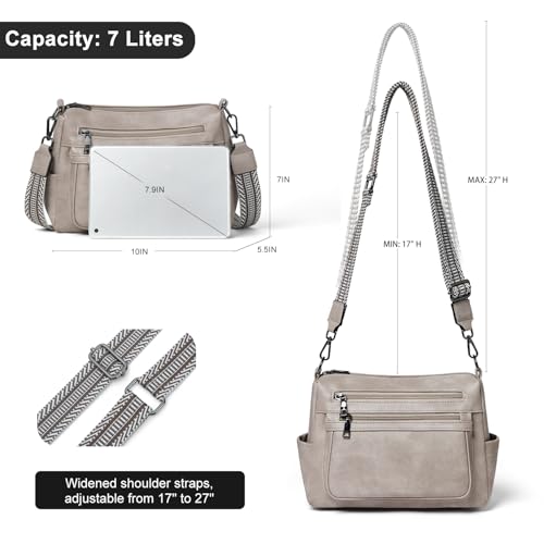 Image of Bluome Crossbody Purses for Women, Medium Large Faux Leather Crossbody Bags Lightweight Sling Bag Shoulder Handbags