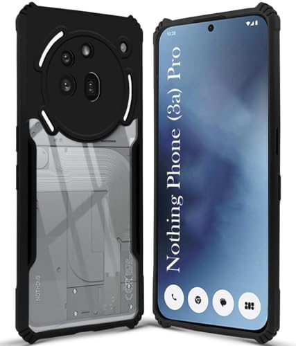 Image of Jkobi Back Cover Case for Nothing Phone 3A Pro 5G (Shockproof with Polycarbonate Clear Panel | Professional Black)