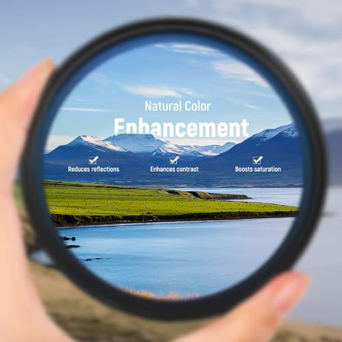 Image of MOSTOS - 49mm CPL Filter for Canon EOS R100 R50 R10 with RF-S 18-45mm Kit Lens, for Canon EOS M50 M50 Mark II (Make Sure Mark Φ49 is Written ON Your Lens)
