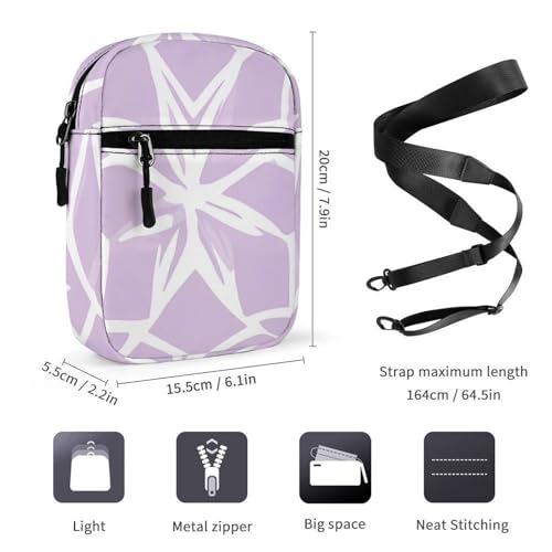 Light Purple Star Pattern Mini Crossbody Bag Anti-Theft Side Shoulder Bags Messenger Bag Unisex2