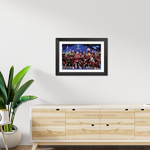 Image of TenorArts Liverpool Champions League Poster UCL 2019 Trophy Celebration Wall Photo Frame Painting with Matt Finish Black Texture (12 inches x 9inches)
