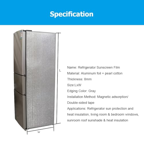Funda aislante térmica para refrigerador y congelador vertical en color blanco con cinta 2