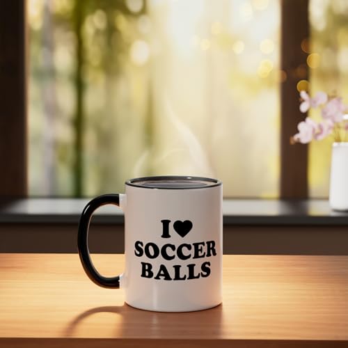 Taza cerámica I Love Soccer Balls 11 oz miniatura 3