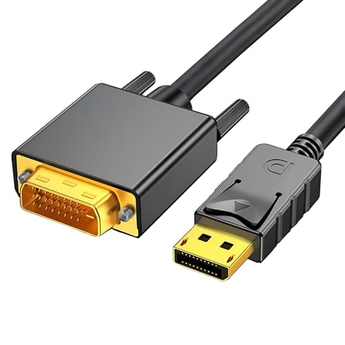 Câble DisplayPort vers DVI, Adaptateur DisplayPort DVI 3 Mètres, Full HD 1080P, Convertisseur DP Mâle vers Mâle avec Connecteurs Plaqués Or, Câble Vidéo...