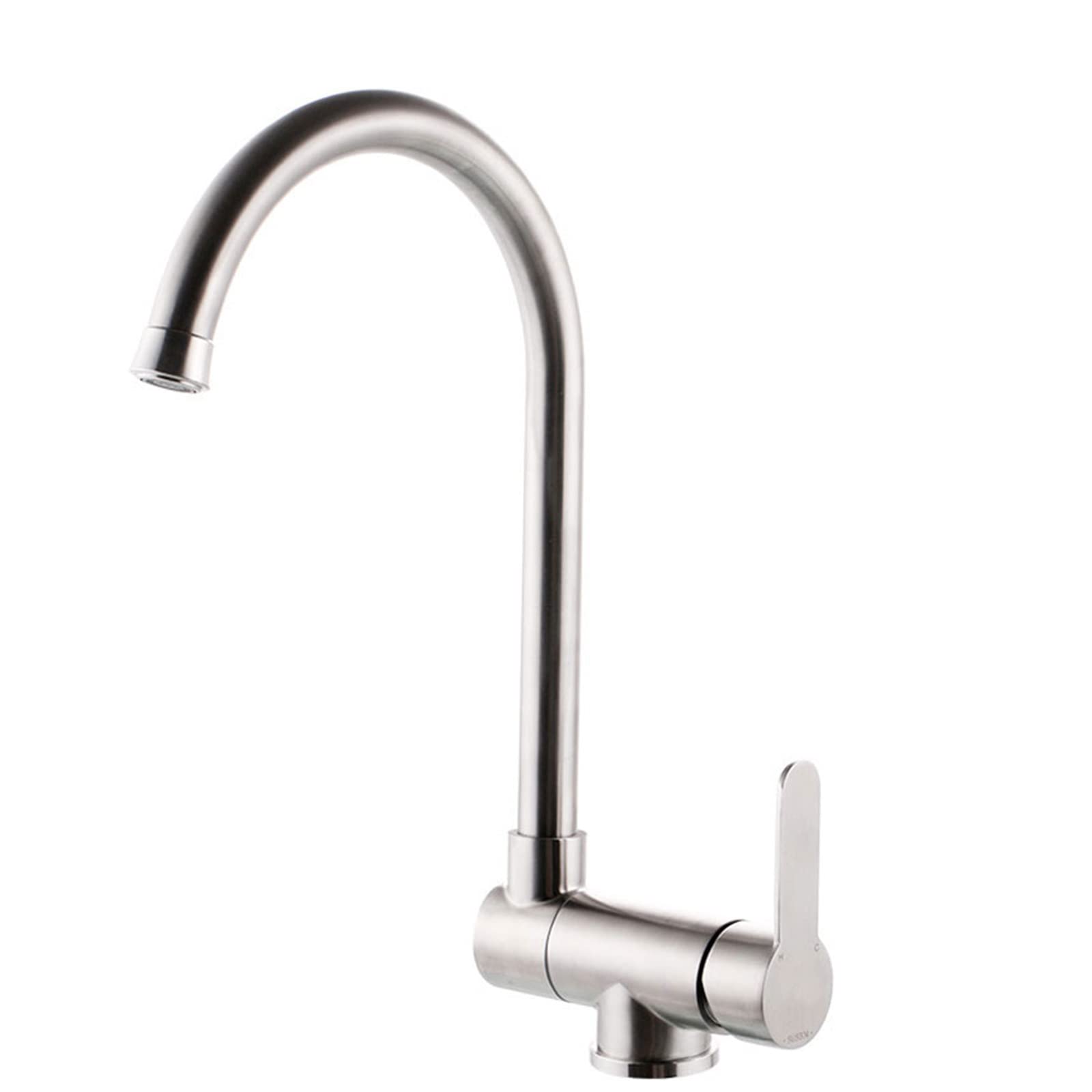 MXXQRHF Stainless Steel Kitchen Mixer Tap - 360° Rotating ng Sink Faucet for Window Installation, Single Hole Vegetable Basin Taps, Brushed Finish