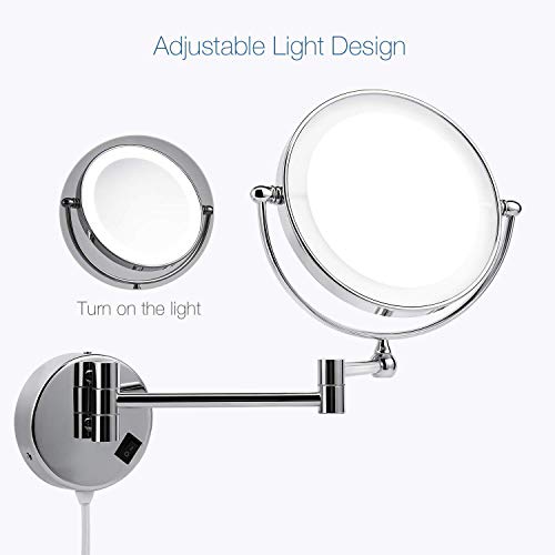 Miroir de courtoisie double face grossissant 5X extensible pivotant - 8