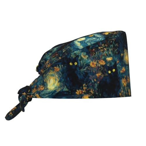 Image of Adjustable Scrub Cap with Sweatband, Breathable Working Hat for Men /Women