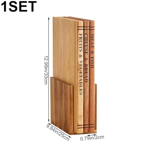 Planches à découper en forme de livre en bois noble de haute qualité - 7