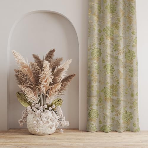 Image of FRESH FROM LOOM Window Room Darkening Curtains 5 Feet Long,High Tenacity Yarn Polyester Rod Pocket Weaved Premium Screens for Home Office,Prada for Living Room Bedroom,Dust Repellent(Green,5ft,1pc)