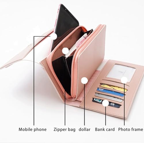 Women Leather Wallets Bow-Knot Small Fresh Clutch Card Holder Ladies Purse with Zipper Pocket for Women4