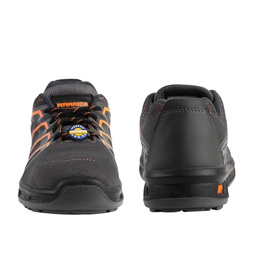 Image of Liberty Warrior 3004-28 Safety Shoes for Men, Genuine Leather, Light Weight, Fibre Glass Toe, Industrial Shoes for Men, Orange & Blue, Sizes-5UK-11UK