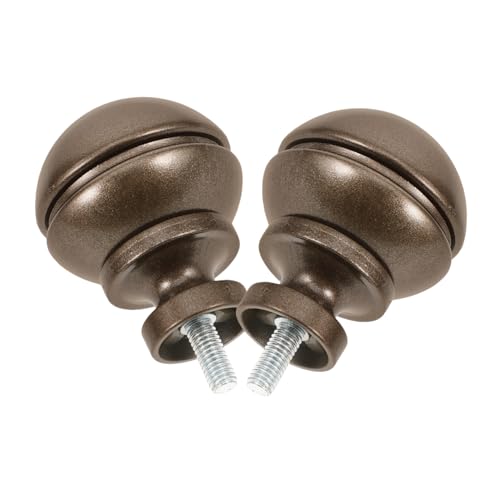 Happyyami 2 Pack Bronze Curtain Rod Abs Iron Decorative End Plugs for Home Decor