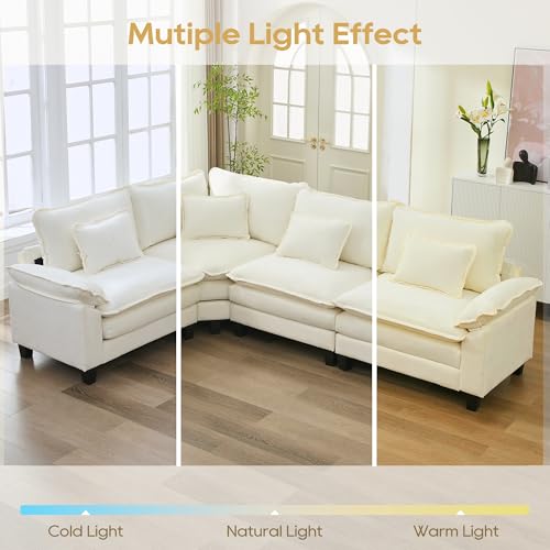 Image of URRED Oversized Modular Sectional Sofa,White:116 inch V Shaped