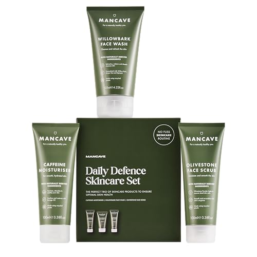 Coffret cadeau ManCave Daily Defence : trio de soins visage homme naturel