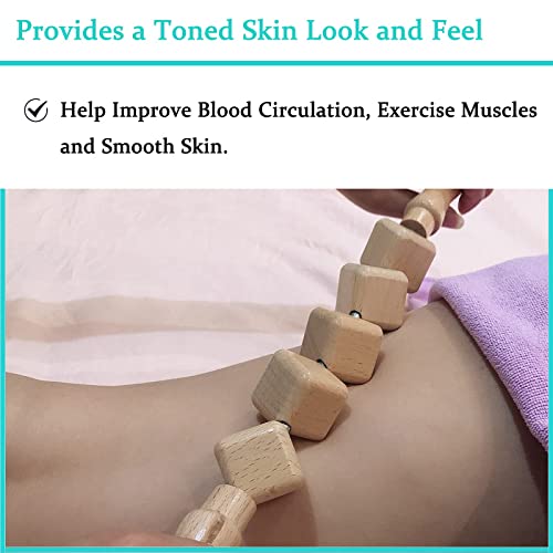 Fanwer Wood Therapy Massage Tools - Anti Cellulite Massage Roller, Maderoterapia Colombiana, Full Body Muscle Pain Relief(15.76 Inches) #TOP2