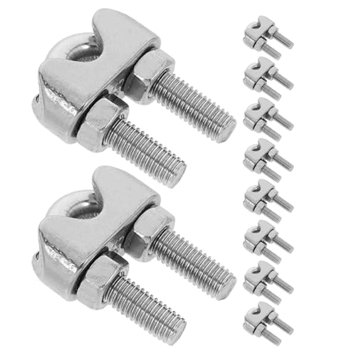 CONGARTENO �X�e�����X�����[�v�N�����v 10�Z�b�g M5 ���C���[���[�v�N���b�v �P�[�u���Œ�� �ϕ��H���ƍ����x ���z �A�E�g�h�A�p