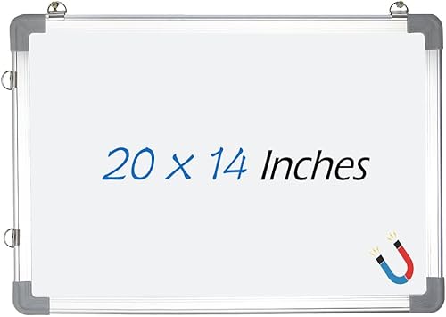Miniatura 8 de Pizarra blanca de borrado en seco, 20 x 14 pulgadas (19.7 x 13.8 in) para pared, marco de aluminio para colgar para niños, dibujar y escribir enseñar
