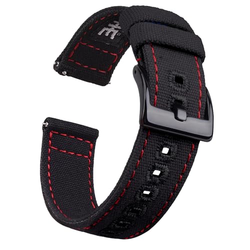 Image of Ritche Christmas Gift Canvas Vintage Quick Release Watch Band 18mm 20mm 22mm 24mm Replacement Watch Straps for Men Women, White Elephant Gifts, Stocking Stuffers for Men, Father's Day gifts