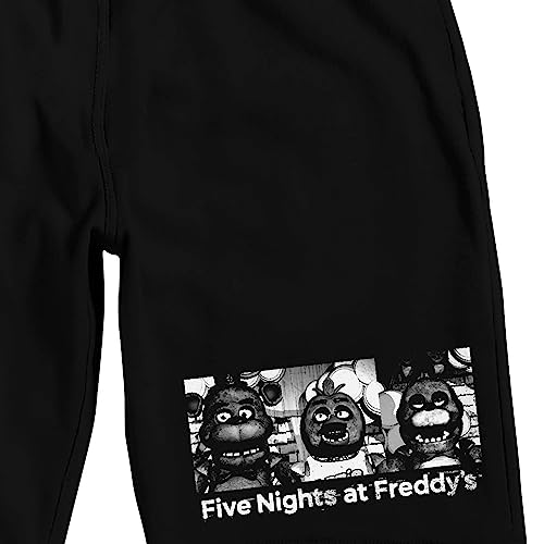 Five Nights At Freddy's Scary Animatronics Men's Black Sleep Pajama Shorts2